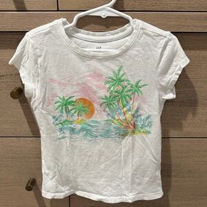 GAP Kids White Tropical Sunset Tee